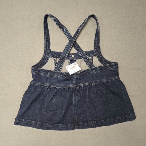 American Eagle Womens Denim Button-Up Tank Top With Crossback Straps Size M - Picture 3 of 10